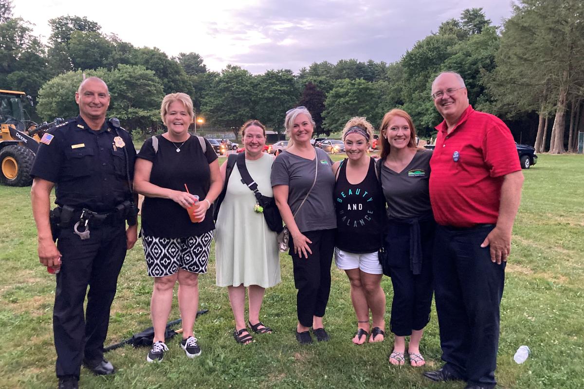 Northwestern District Attorney David E. Sullivan with others at Athol's National Night Out festivities.