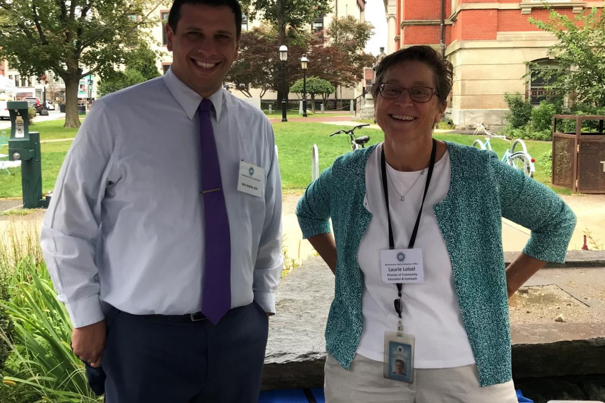 Northwestern Assistant District Attorney Nicholas Atallah and Communication Director Laurie Loisel