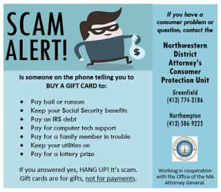 NWDA warns of scams asking people to purchase gift cards