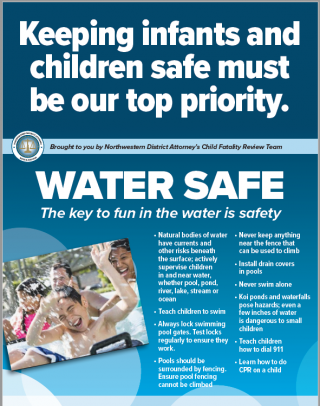 Northwestern District Attorney launches child safety campaign on water, car, windows and sleep risks